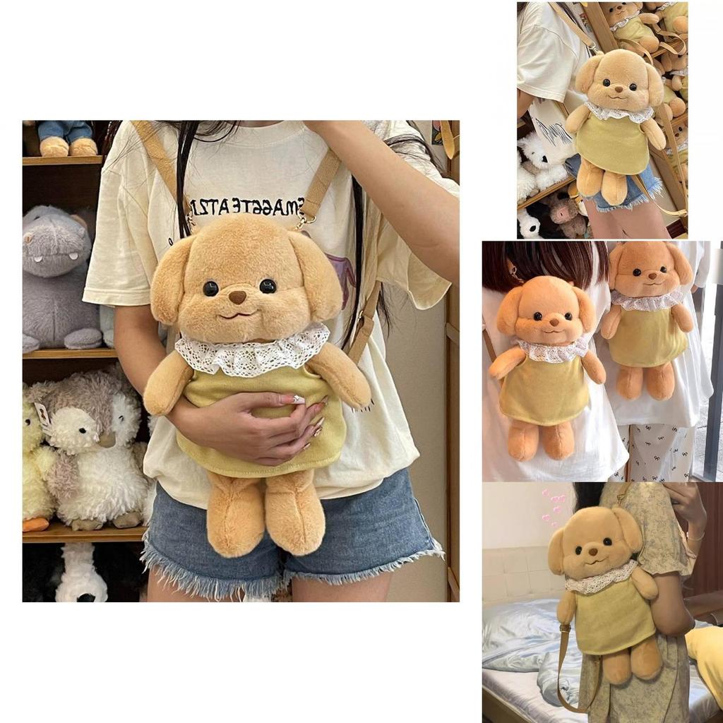 Adorable Small Nose Plush Backpack Toy Featuring Cute Sam Bear Poodle Dog Design