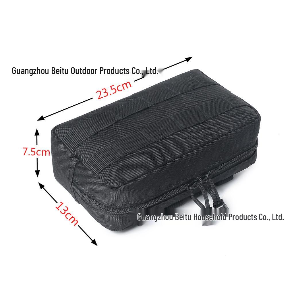 Multifunctional Tactical MOLLE Outdoor Storage Handbag with Zippered Pouch