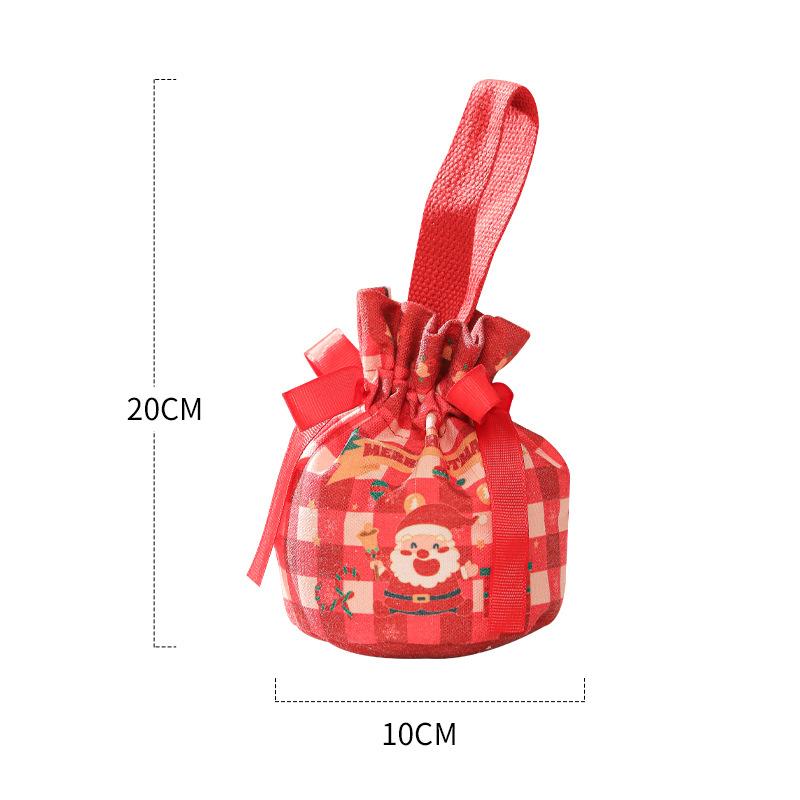 2026 Creative Handheld Canvas Apple Bag with Bow Christmas Gift Bag Christmas Eve Apple Gift Box Christmas Gift LIJIAO