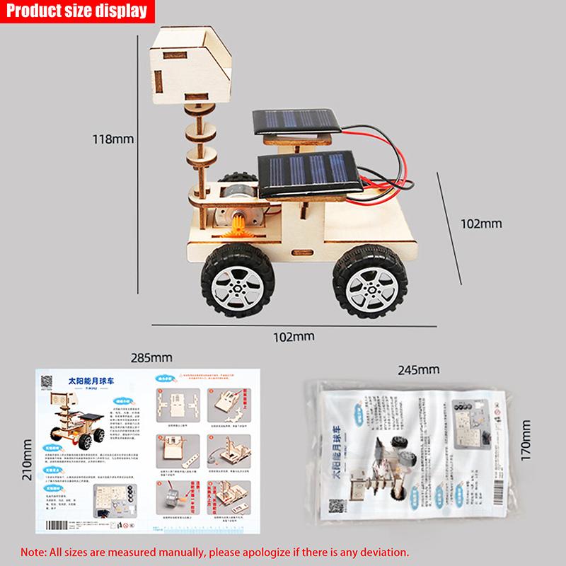 Creative Diy Handmade Solar Powered Lunar Rover Model Toy Children'S Wooden Teaching Tool Technology Small Maker Puzzle Toy