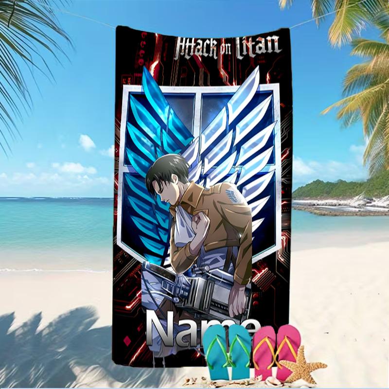 Customizable Personalized Beach Towels Attack On Titan Themed designs.Suitable for the Beach, Yoga, Sports;ideal As Beach Accessories