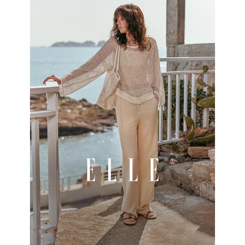 ELLE High-Waist Wide-Leg Shorts M