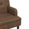 Bench with Backrest Brown 112 X 65.5 X 75 Cm Faux Suede Finish