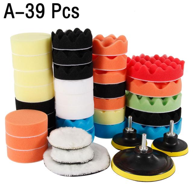 Car Polishing Sponge Pads Kit Buffing Waxing Foam Tool Polisher Machine Wax Pad for Removes Scratches Attachment Polishing Pad