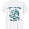 Gerechtigkeit für Peanut Eichhörnchen Grafik Unisex Baumwolle T-Shirt Atmungsaktiv Kurzarm Rundhals T-Shirt