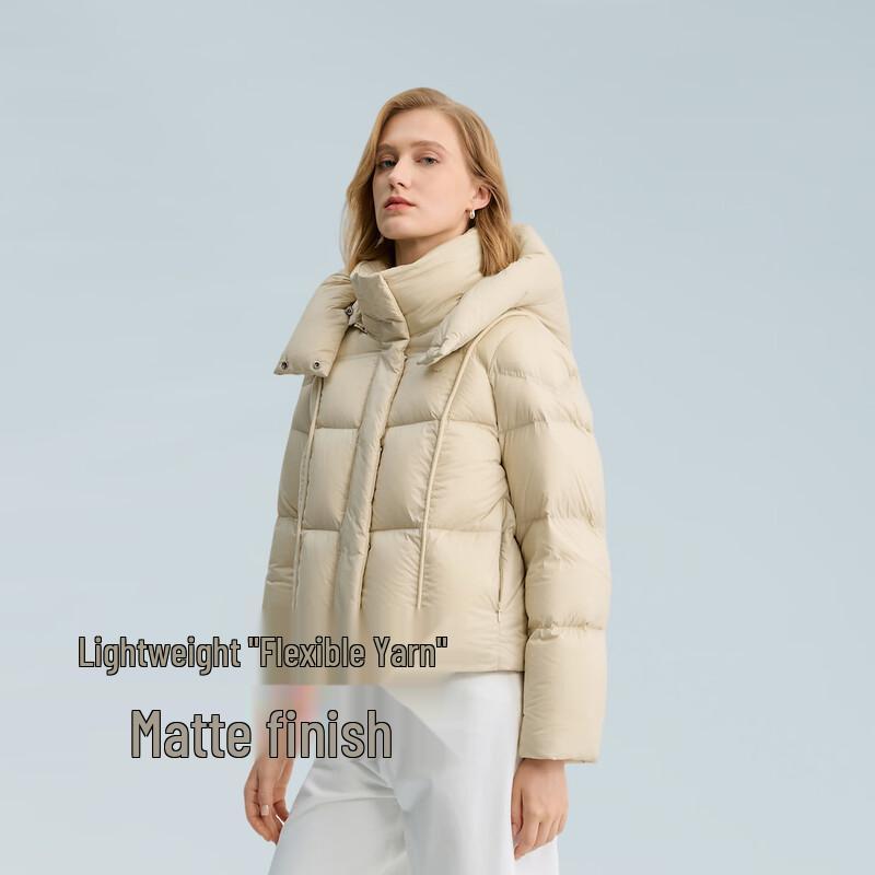 BINJORA Women's Detachable Hood Short Puffer Down Jacket