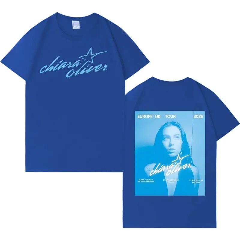 Koszulka Singer Chiara Oliver 2026 Gothic Tour Unisex Koszulka HipHop Casual Dekolt Okrągły Bawełna Wygodna Koszulka Unisex