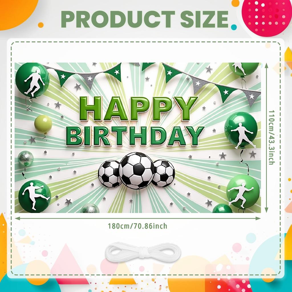 Banner Colorful Balloons Celebration Banner Soccer Banner Gold Stars For Photo Shoot Indoor Decoration Kids Event