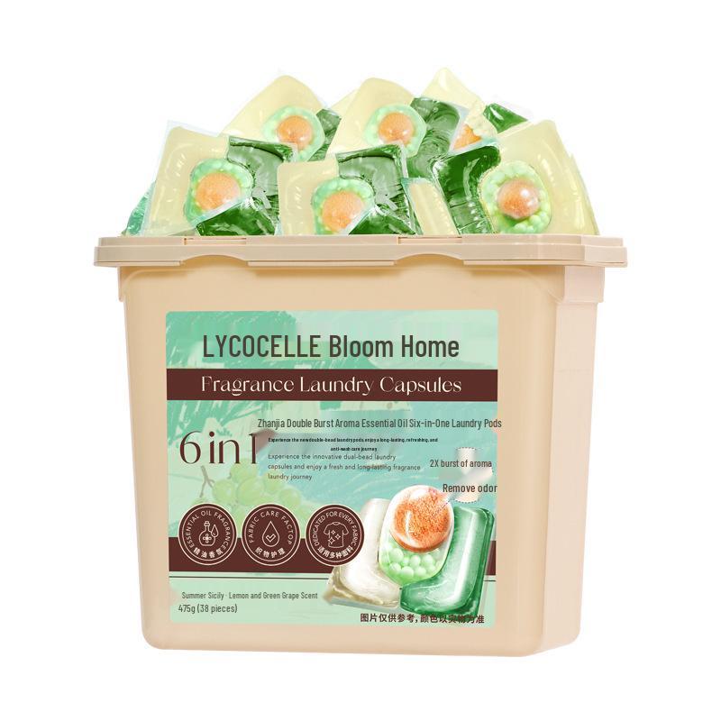 Zhanjia Eucalyptus Laundry Pods: Dual-Fragrance, Six-in-One Formula with Long-Lasting Freshness, Sterilization, and Mite Removal, 38 Pods