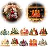 Winter Festive Home Decorations Christmas Wooden Sign Hanging Ornament, Multi-Layer Tree Wood Plaque Rustic Holiday Wall Decor with Rope, Merry