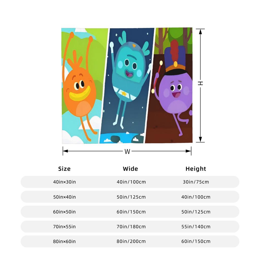 Bumble Nums Cartoon Deckenbezug Fleece Ultra-Weiche Überwurfdecken für Auto Sofa Couch Tagesdecke