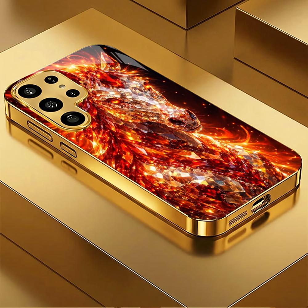 

Warhorse New model Luxurious PhoneCase Electroplated Glass PhoneCase for Samsung Galaxy S26 S25 S24 S23 S22 S21 FE,Ultra,Plus GalaxyS25