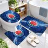 3Pcs Flannel Toilet Mat Set Blackburn Rovers Football Bathroom Rug Bath Carpet Non Slip Home Decor