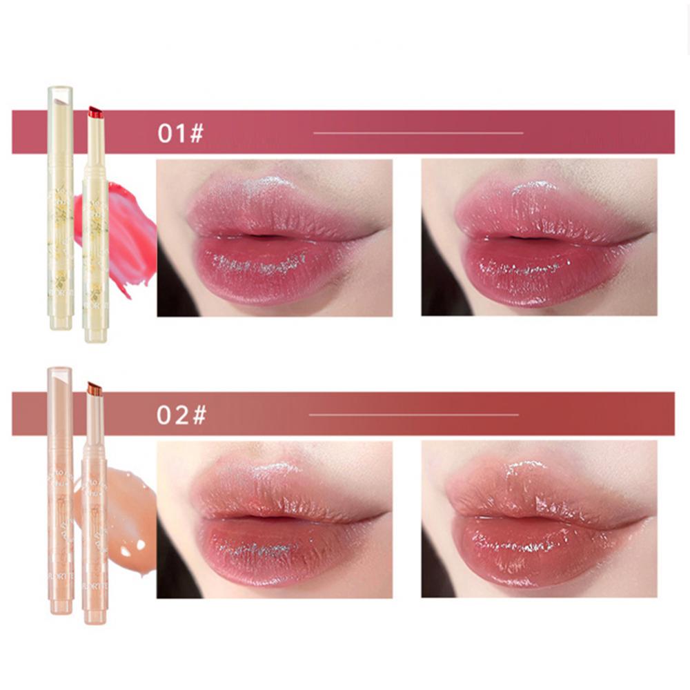 FLORTTE Chu Jelly Rtěnka Floria First Kiss Love Series Pen Mirror Water Light Glaze Lip Hydrating Water Women Beauty Cosmetics