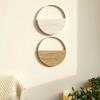 2Pcs Hand Woven Bohemian Wall Hanging Circular Wooden Cotton Rope Wall Decor Art Chic Bedroom Living Room Ideal Tapestries