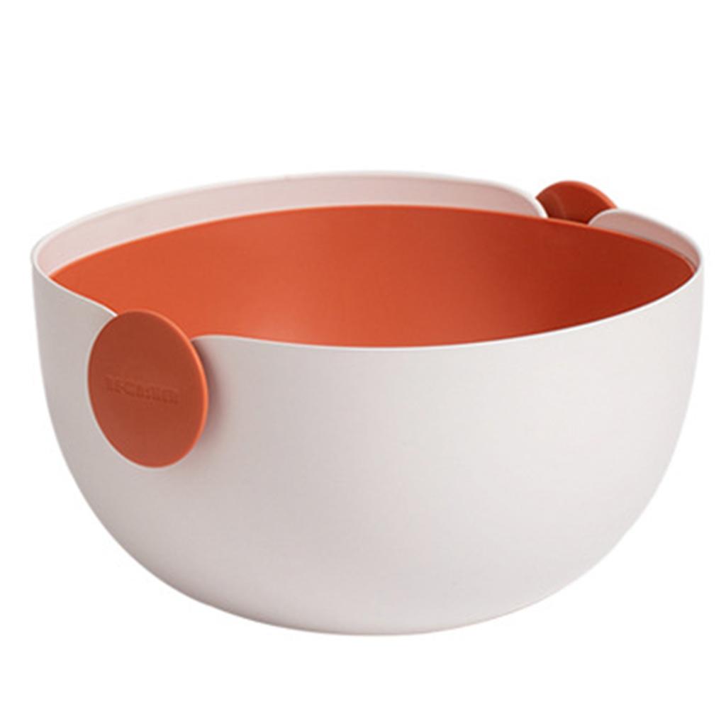 Double Draining Basket Multifunction Washing Bowl And Strainer With Handles