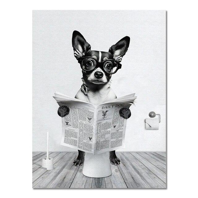 Funny Animal In Bathroom Poster Giraffe Elephant Orangutan Zebra Sitting In Bathtub Canvas Painting Toilet Wall Art Pictures No Frame