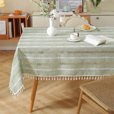 Quaste Hohl Tischdecke Gestreift Einfach Esstischdecke Couchtischdecke Tischdecke Rechteckig Wohnzimmer Haushalt Abdeckung Handtuch