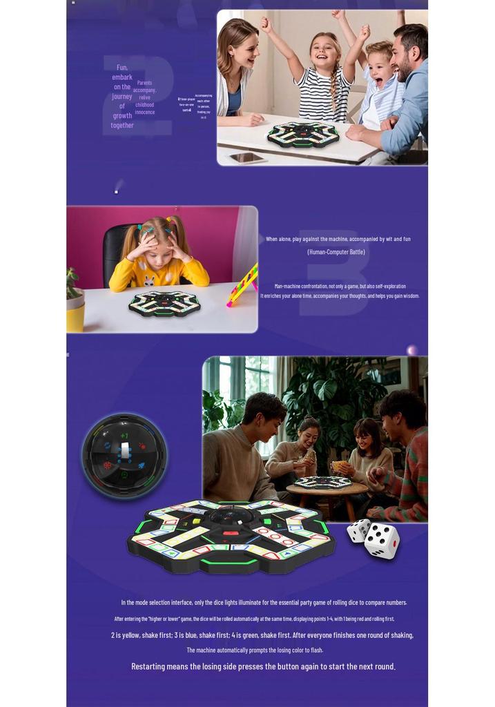 Cross-Border Smart Educational Flying Chess Game: Interactive Single/Multi-Player Board Game for Adults & Children