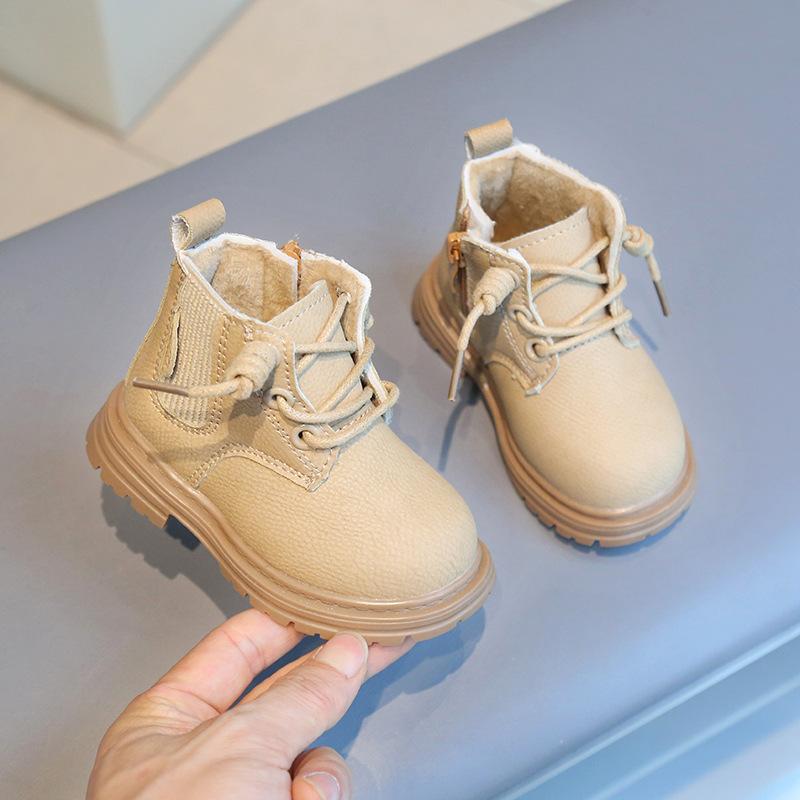 Children's British Martin boots baby toddler shoes autumn girls leather shoes trendy shoes boys short boots baby children's shoes