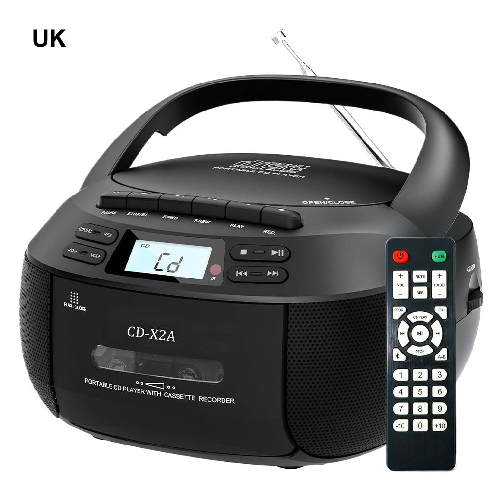 

CD Cassette Player Recorder With USB/MP3 And Radios,Portable CD Tape Boombox With Remote Control,AC DC Power