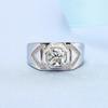 New Live Ring Imitation Mozzarella Diamond 1 Carat Men's Fashion Personality Boss Wedding Ring Jewelry