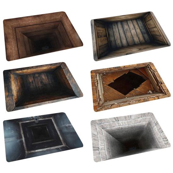 3D Optical Illusion Floor Mat Bottom Soft Memory Non-Slip Rug with Anti-Slip Foam Cushion Visual Distortion
