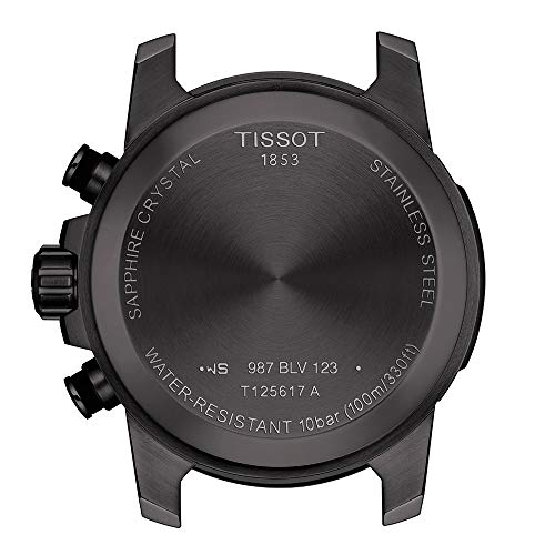 Tissot Super Sport Chronograph Watch, Leather Strap, Officially Imported, T1256173605101, Men's, Black Dial