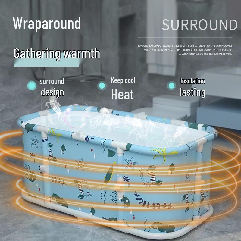 Folding Heated Bubble Bath Tub for Adults & Children