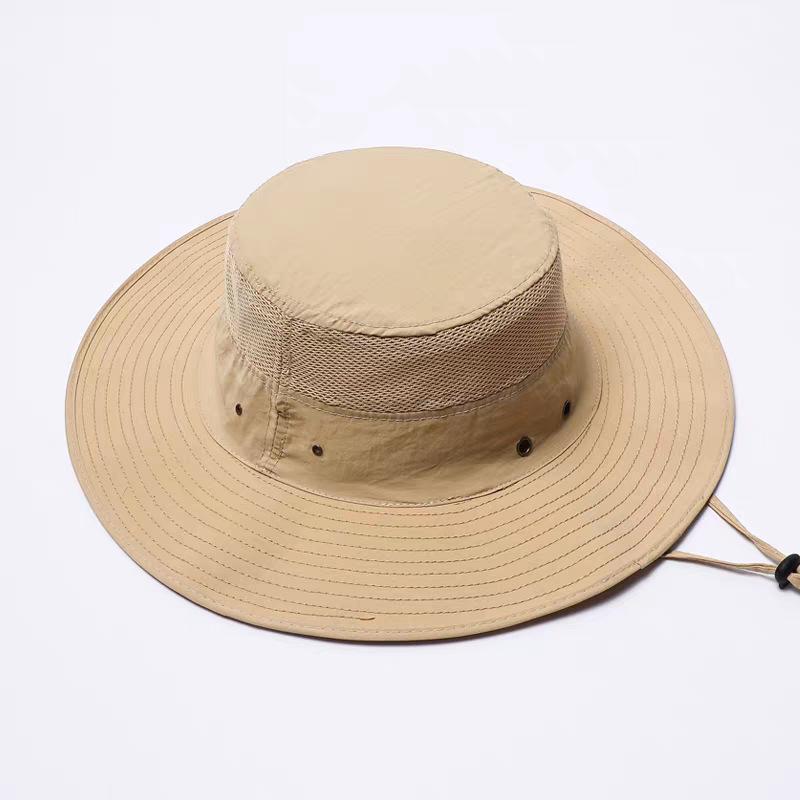 Unisex Sun Protection Wide Brim Bucket Hat - Breathable, Lightweight, Perfect for Outdoor Activities & Fishing