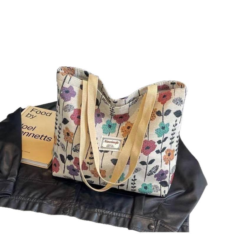 Women's Small Canvas Tote Bag - Summer Commute Handbag
