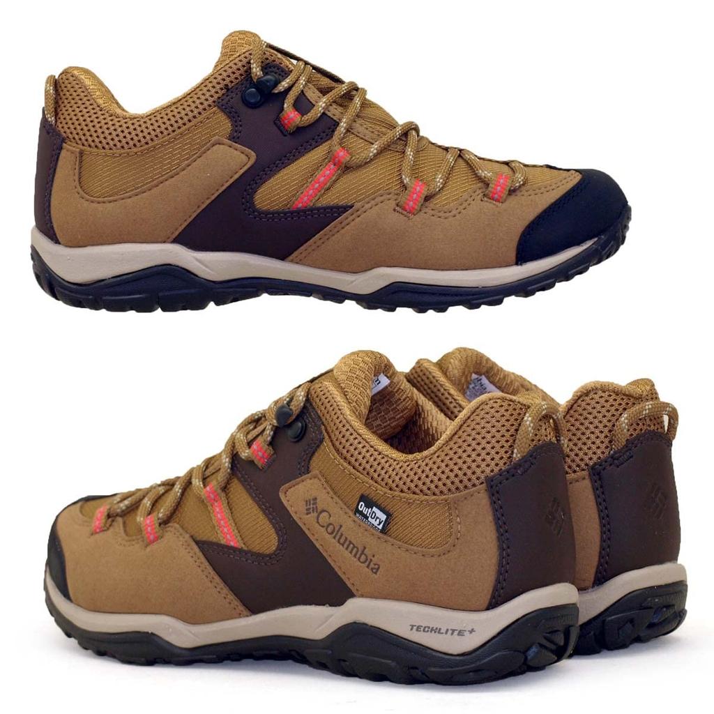 Columbia SABER V LO OUTDRY WIDE Waterproof Hiking Shoes, Women’s Wide, Beige, 25.0 cm (US 8)