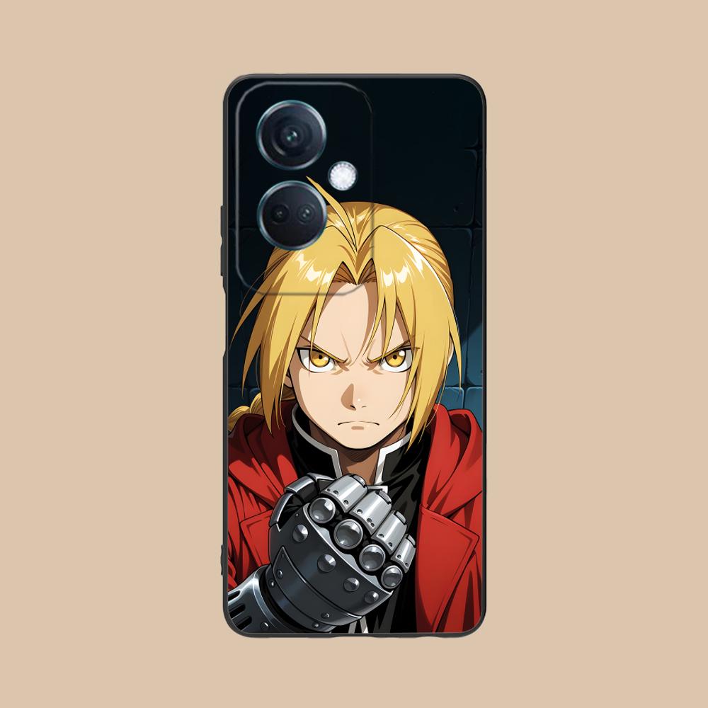 Fullmetal Edward Elric Phone Case for OPPO Reno 14 13 12 11 10 9 8 7 6 5 F T Pro 5G Soft TPU Shockproof Cover OPPO Reno5 5G