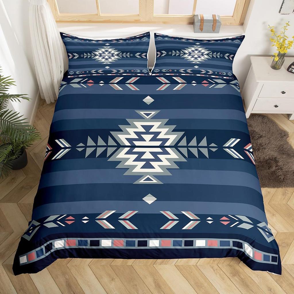 Geometric Pattern Down Comforter Set Bedding Set 3-piece Duvet Cover Set