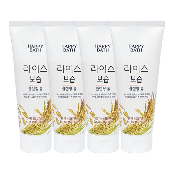 HAPPY BATH Rice Moisturizing Cleansing Foam 200g x4