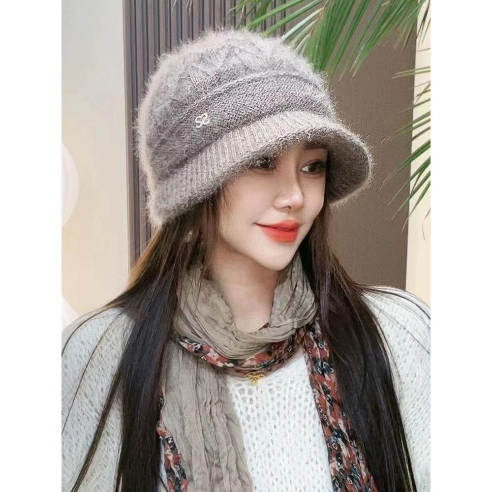 Women's New Winter Knitted Beanie with Squirrel Ear Flaps - Thickened Brim Stylish and Warm Women’s Hat