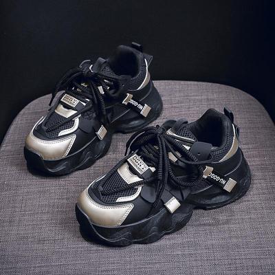 FB3305: Women's Korean Dad Shoes - Autumn 2024, Thick Sole, Height-Boosting, Casual Sports Running Shoes