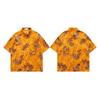 Hongkong-Stil Vintage Blumen Kurzarmhemd, Unisex Lässig Trendig Koreanisch Locker Paare Hawaiianisches Urlaubshemd für den Sommer