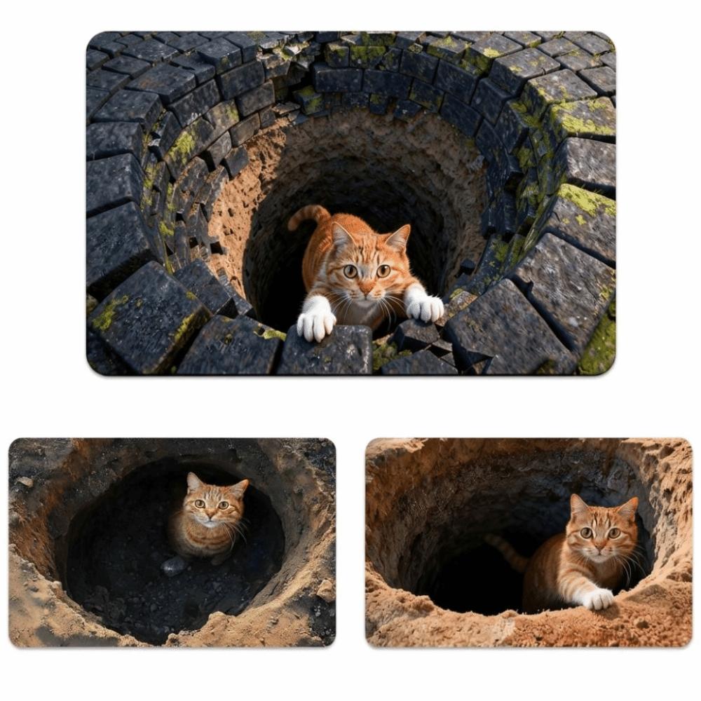 Non-slip Bathroom Carpet Water-absorbing Bedroom Door Rug Optical Illusion Doormat Home Decor