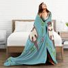 Retro otter blue pattern Flannel printed blanket suitable for all seasons suitable for living room office sofa and travel