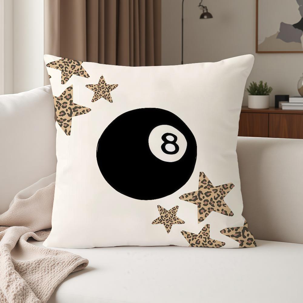 Leopard Print Black Eight Pillow Case Suitable For Bedrooms Living Rooms Cars Home Decoration