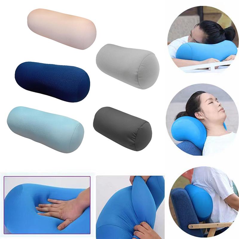 Zylindrisches Kissen Eingebaute Schaumstoffpartikel Mikroperlen-Rollkissen Gefülltes Sofakissen Schlafzimmer Schlaf Überwurfkissen Nacken Kopf Rücken