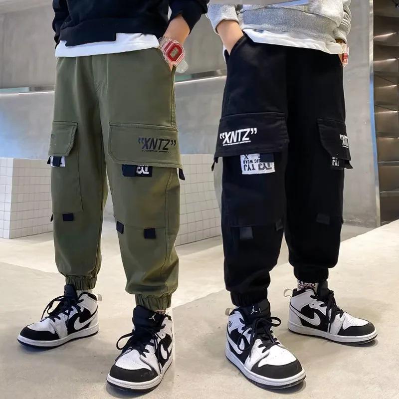 Spring & Autumn Boys' Loose Trendy Overalls - Medium & Large Casual Pants for Students