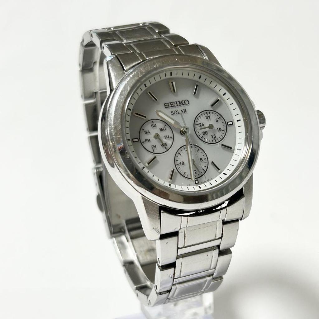 [USED] Working SEIKO SOLAR V14J-0AR0 with genuine belt