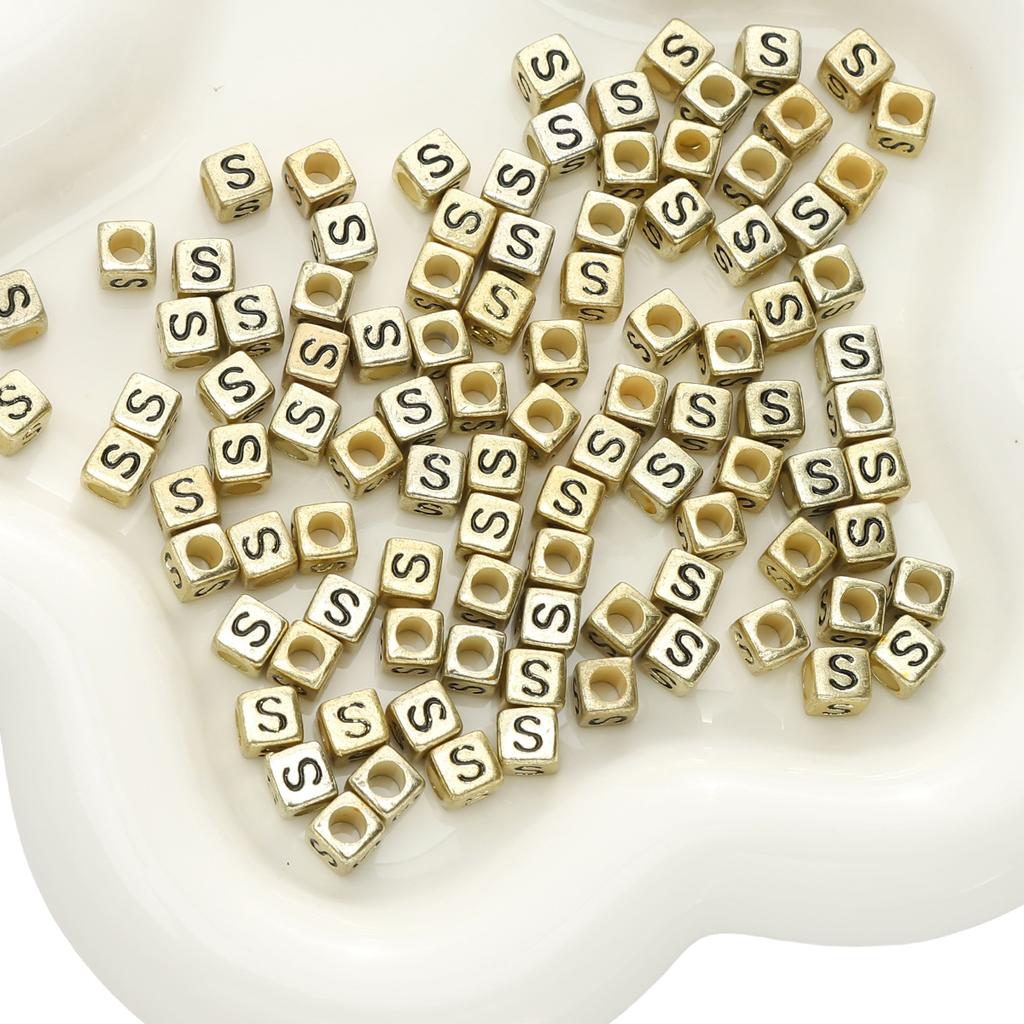 Mărgele Handmade Mărgele Acrilice Alfabet Mărgele Pătrate Mărgele Plate Mărgele Rotunde Handmade DIY Accesorii Bijuterii Mărgele Distanțiere Brățară Mărgele Înșirate Manual