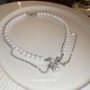 2024 Luxury Bow Heart Pendant Choker for Women - Elegant Evening Clavicle Chain