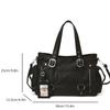 Borsa Tote Y2K da Donna per il Pendolarismo Morbida Pelle PU Borsa a Spalla in Metallo Grande Capacità Multitasche Borsa a Mano Versatile per lo Shopping Quotidiano