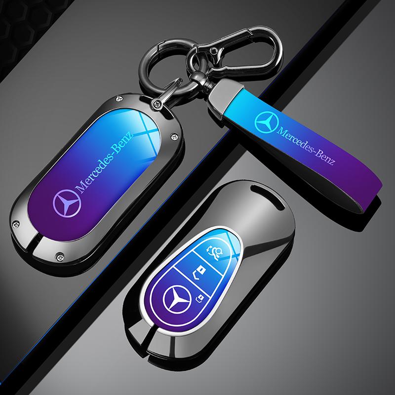 Hot Car Sticker Alloy Car Key Case Cover Shell Fob For Mercedes Benz C E S Class GLC W206 W223 W214 E300 C260 C300 S450 S500 S40