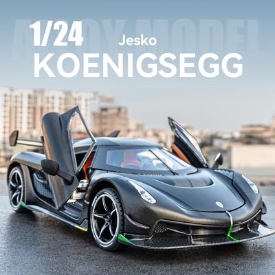 1/24 K0enigsegg Jesko Supercar Alloy Diecast Car Model Metal Fast and Furious Sound Light Pull Back Kid Toy Gift Collect Ornamen
