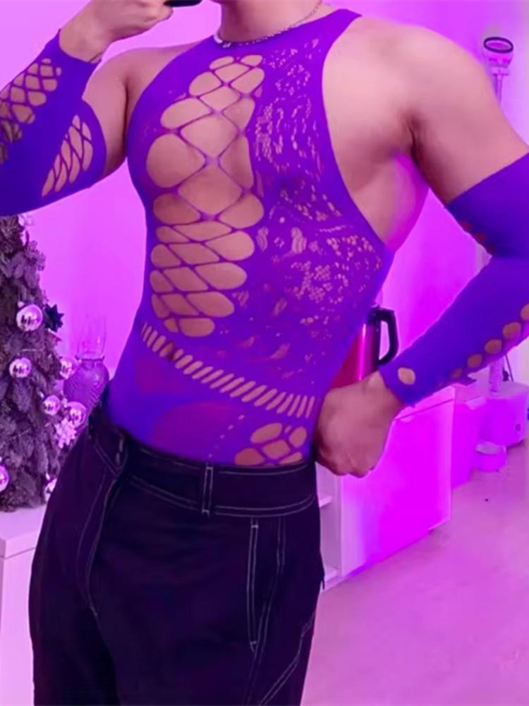 Sling Lingerie For Men Body Stocking Erotic Crotchless Sexy Mesh Underwear Black Porn Babydoll Lenceria Bodysuit Curvy Costumes